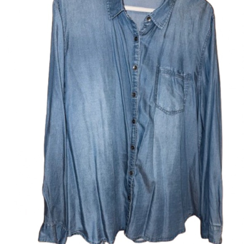 Maurices Light Blue Denim Shirt